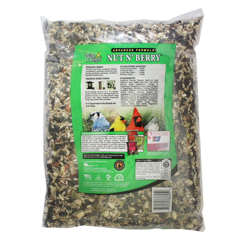 Wild Delight Nut N Berry Assorted Species Sunflower Kernels Wild Bird Food 20 lb