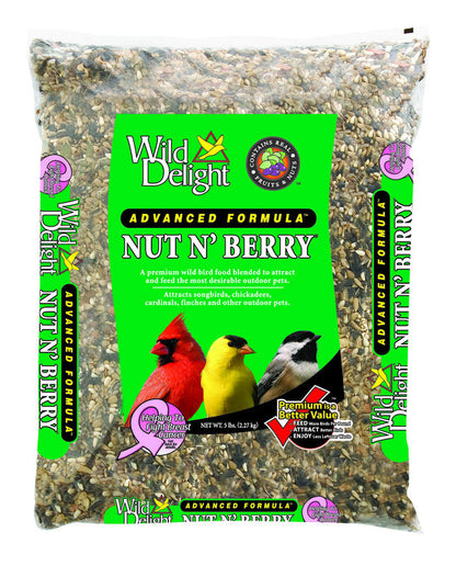 Wild Delight Nut N Berry Assorted Species Sunflower Kernels Wild Bird Food 5 lb