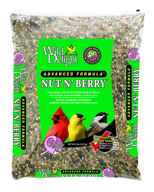 Wild Delight Nut N Berry Assorted Species Sunflower Kernels Wild Bird Food 5 lb