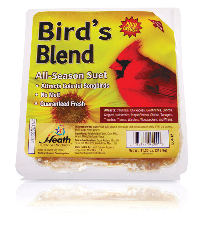 Heath Bird's Blend Songbird Suet Beef Suet 11.25 oz. (Pack of 12)