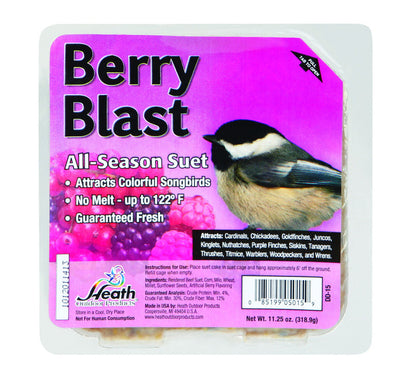 Heath Berry Blast Songbird Suet Beef Suet 11.25 oz. (Pack of 12)