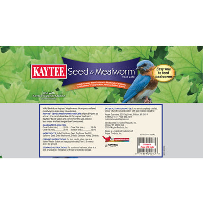 Kaytee Assorted Species Seed and Mealworm Seed Cake 1.4 lb