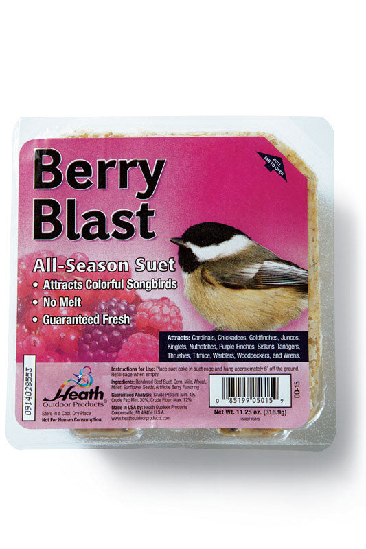 Heath Berry Blast Songbird Suet Beef Suet 11.25 oz. (Pack of 12)