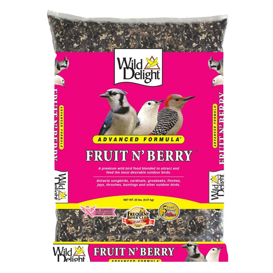 Wild Delight Fruit N Berry Assorted Species Sunflower Seeds Wild Bird Food 20 lb