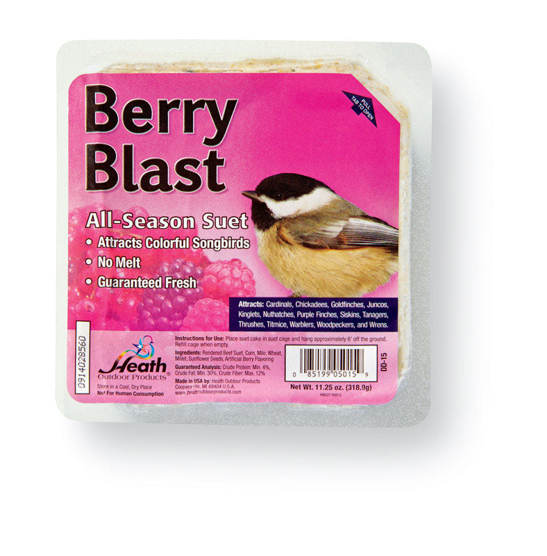 Heath Berry Blast Songbird Suet Beef Suet 11.25 oz. (Pack of 12)